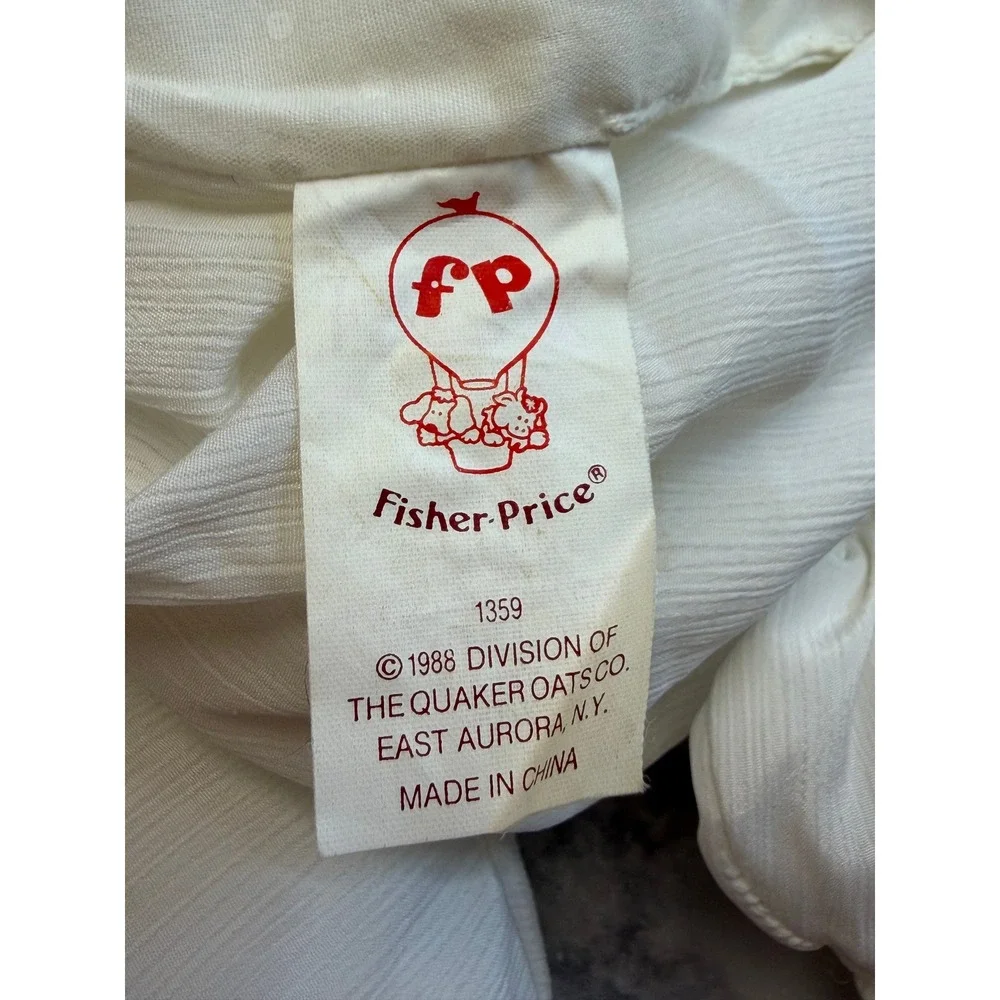 Vintage Fisher Price Puffalump Bunny Rabbit Plush 1988 White Pastel Green 1359